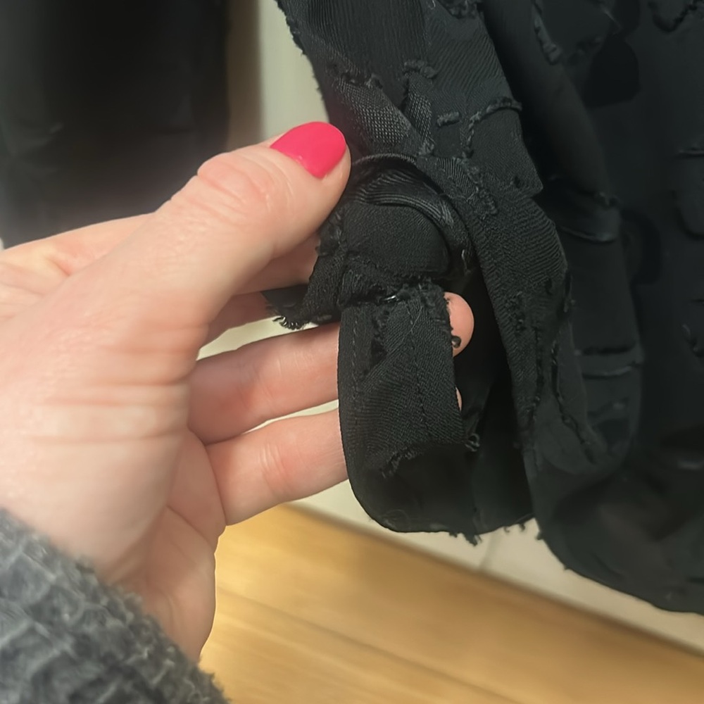 Black Floral Textured Women's Wrap Top by Madewell - Picture 7 of 8